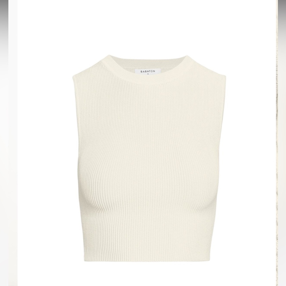 Babaton Sculpt Knit Muscle Tank in Matte Pearl  - Size XS